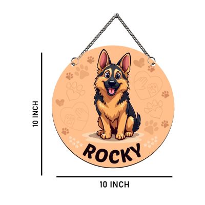 Personalized Cute Dog Theme Wall Hanging Best Gifts for Dogs Lover Home Decoration Items for Living Room, Bedroom & Hall Dog Theme Return Gift Door Name Plate